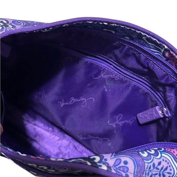 Vera Bradley Lighten Up Slim Crossbody Bag Purple Lilac Tapestry Inner Pockets - Picture 5 of 7